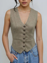 Plaid Button Down Vest OutfitFlow
